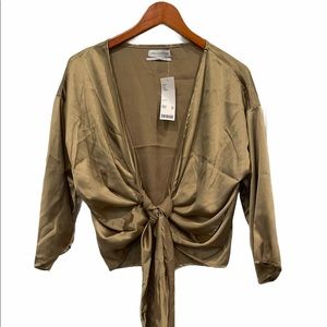 Urban Outfitters - Nicole Satin Tie Front Top